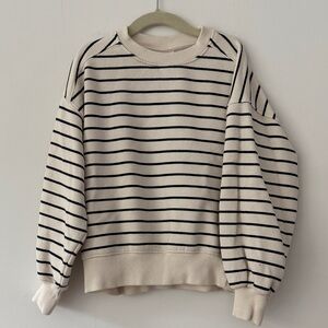 Zara, Striped Cream and Black Women's Sweater